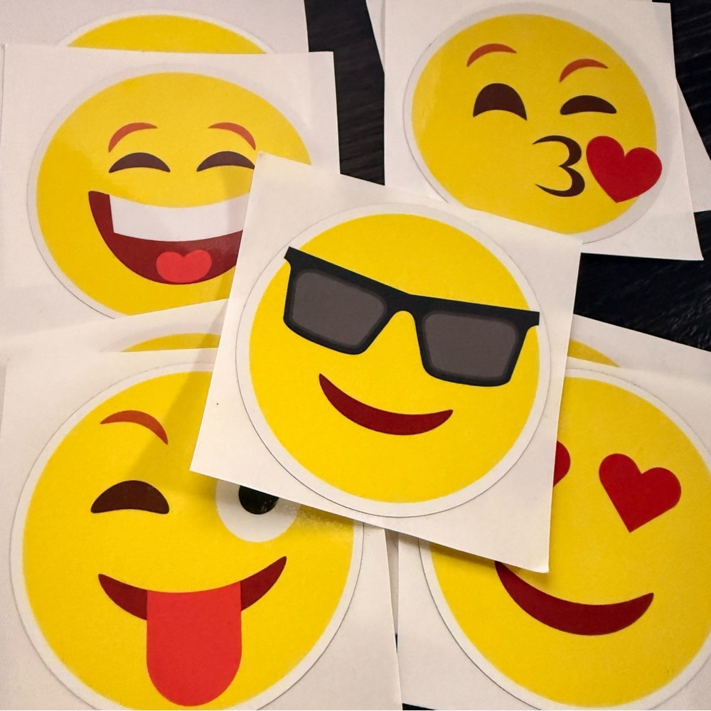 **ADD TO CART FOR BUNDLE**  Smiley Face Emoji Sticker Pack of 5 (3x3 inch)